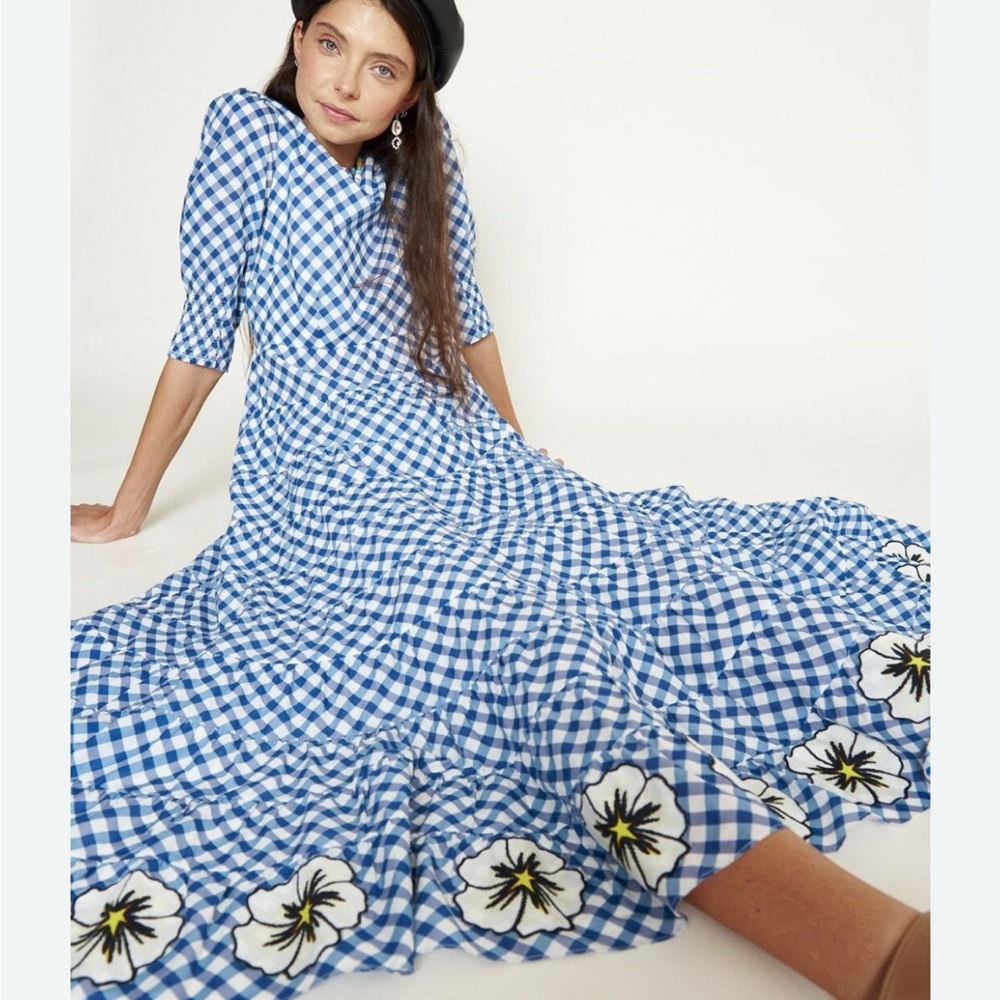 RIXO Kristen Gingham Midaxi Tiered Dress - Picture 3 of 11